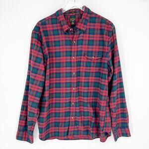 J. Crew Slim Cashmere Blend Plaid Button Down Top XL